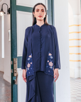 Nyaman Modern Kurung Summeraya in Navy Blue