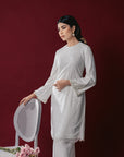 Azara Bridal Long Kurung in Off White