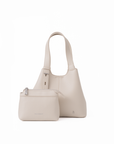 Norri women's shoulder bag with detachable pouch in Beige