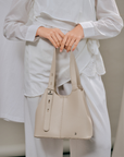 Premium beige work bag for women with spacious interior