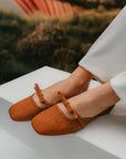 Dipta Denim Mules in Brown