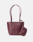 Kendra Mini Tote Bag in Dark Maroon