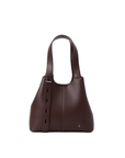 Norri structured shoulder bag in Dark Coco