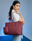 Jiro Tote Bag in Dark Maroon