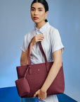 Jiro Tote Bag in Dark Maroon