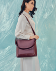 Dumma Hobo Bag in Dark Burgundy