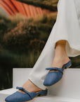 Dipta Denim Mules in Denim Blue
