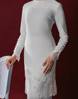 Feena Bridal Long Kurung in Off White