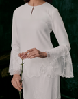 Imaan Bridal Long Kurung in Off White