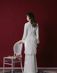 Muneera Bridal Modern Kurung in Off White