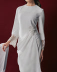Muneera Bridal Modern Kurung in Off White
