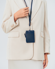 Signature Card Holder in Navy Blue