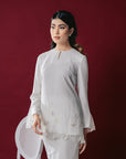 Nazeera Bridal Modern Kurung in Off White