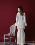 Nazeera Bridal Modern Kurung in Off White
