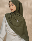 Rivora Embossed Shawl in Olive