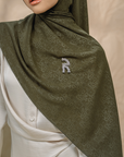 Rivora Embossed Shawl in Olive