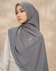 Rivora Embossed Shawl in Stone Gray