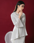 Tyra Bridal Modern Kurung in Off White