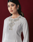 Tyra Bridal Modern Kurung in Off White