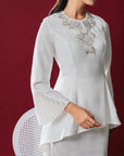 Tyra Bridal Modern Kurung in Off White
