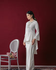 Tyra Bridal Modern Kurung in Off White