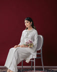 Tyra Bridal Modern Kurung in Off White