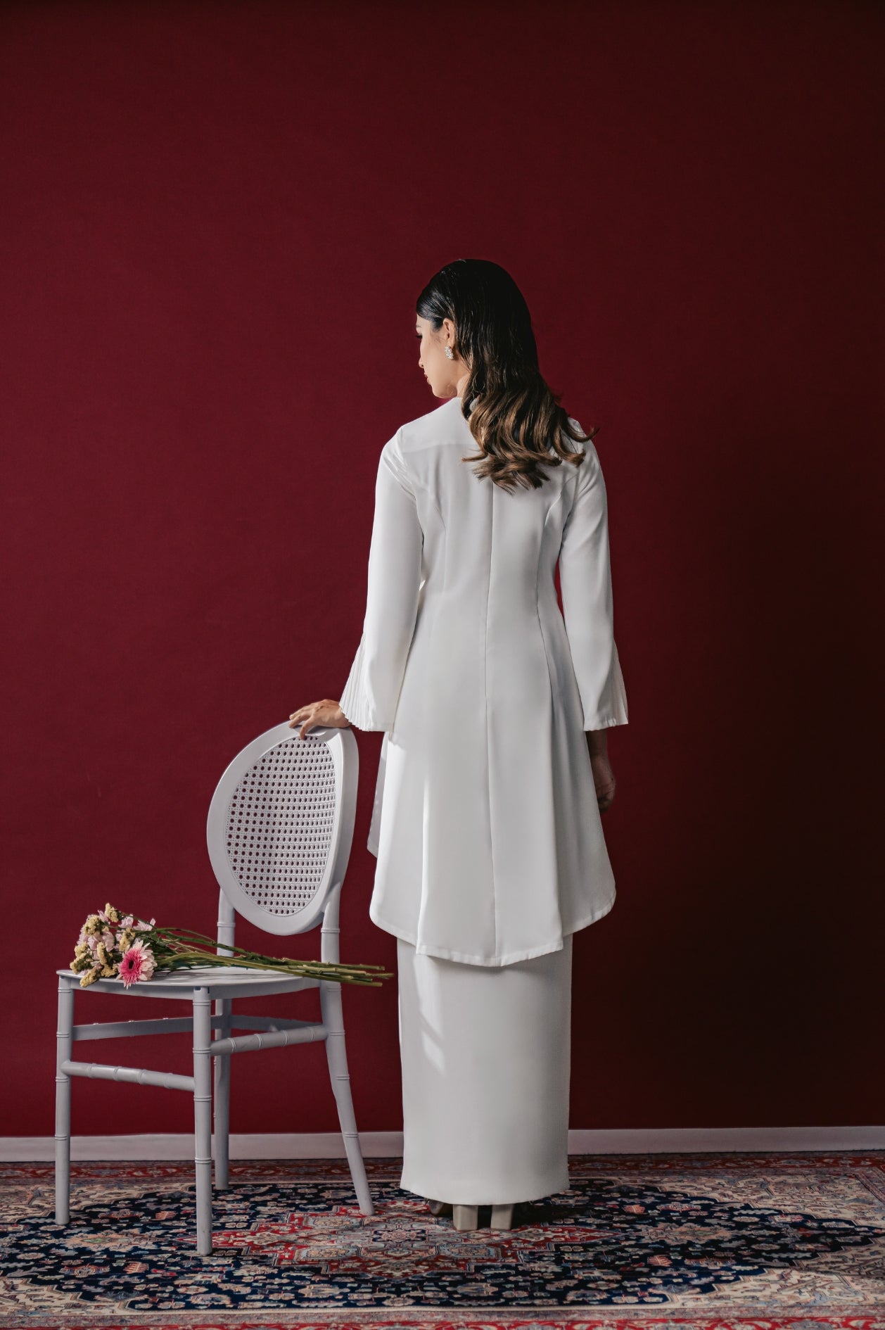 Tyra Bridal Modern Kurung in Off White