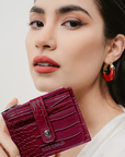 Teo Small Wallet in Wine