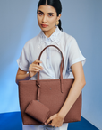 Jiro Tote Bag in Wood Brown