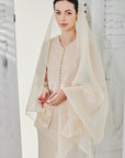 Organdy Selendang Sulam in Champagne
