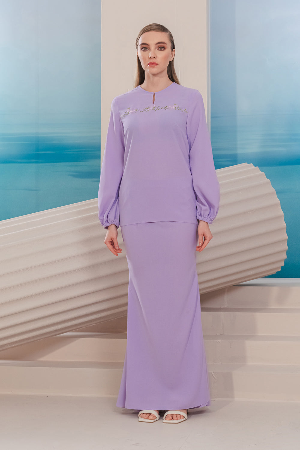 Lana Modern Kurung Summeraya in Lilac