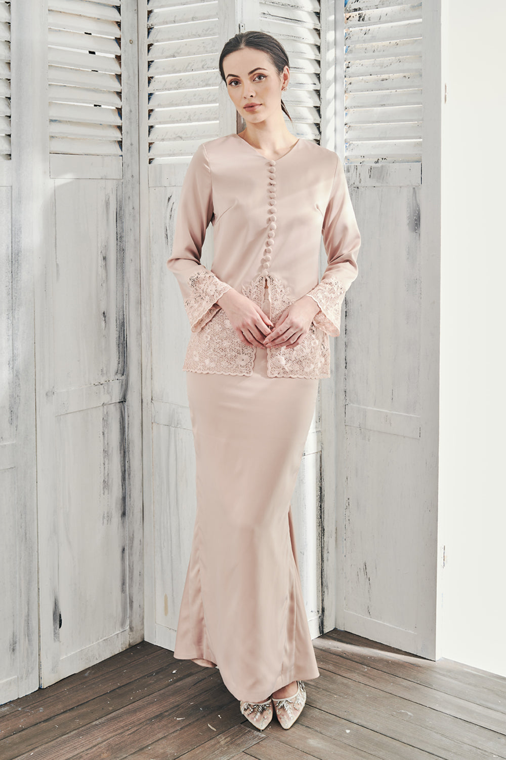 Fahara Modern Kebaya in Rose Gold