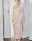 Janna Long Modern Kurung in Rose Gold