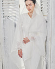 Organdy Selendang Sulam in Off White