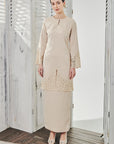 Janna Long Modern Kurung in Champagne