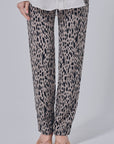 Nara Printed Straight Cut Pants in Grey
