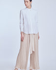 Pleated Palazzo In Champagne