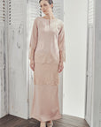 Dahlia Beaded Lace Modern Kurung in Rose Gold
