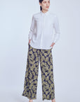 Printed Palazzo In Green Blue