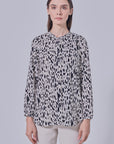 Gipsy Printed Basic Blouse in Ivory