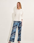 Rico Rinaldi Resort 2020 Palazzo Printed in Navy Blue