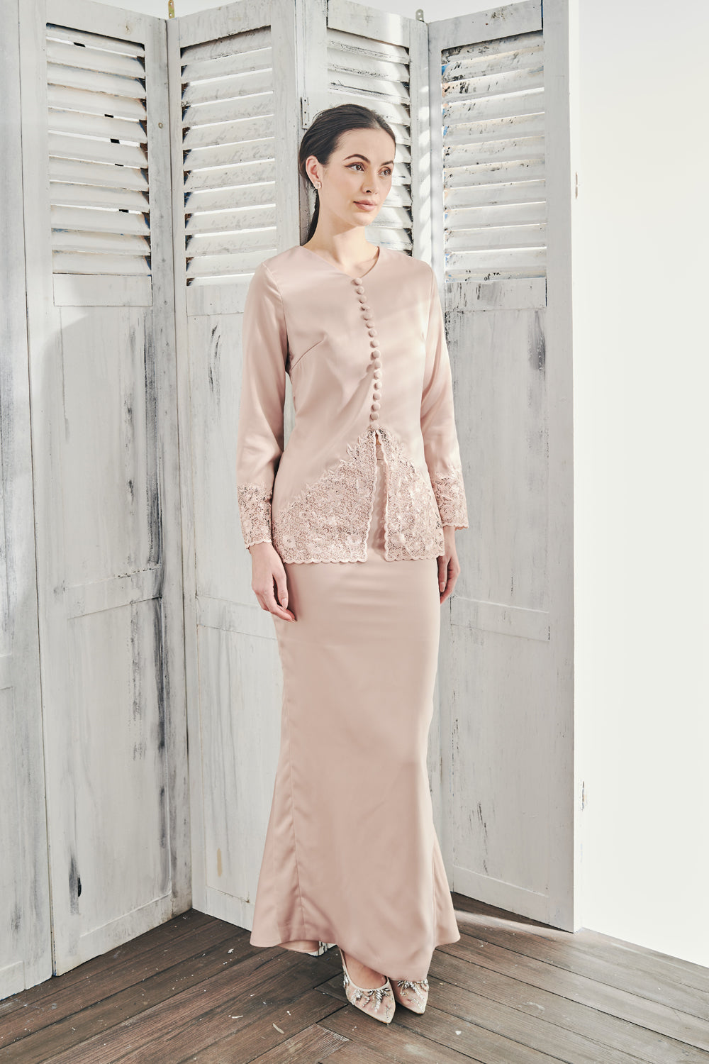 Fahara Modern Kebaya in Rose Gold