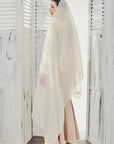 Organdy Selendang Sulam in Champagne