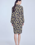 Long Shirt Twisted Knot in Printed Green