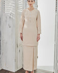 Azalea Lace Long Modern Kurung in Champagne