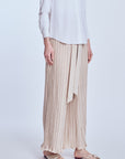 Pleated Palazzo In Champagne