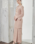 Azalea Lace Long Modern Kurung in Rose Gold