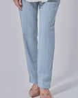 Erri Straight Cut Pants in Powder Blue