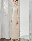 Janna Long Modern Kurung in Champagne