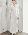 Dahlia Beaded Lace Modern Kurung in Off White